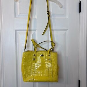 Patricia Nash Yellow Croc-Embossed Crossbody Bag